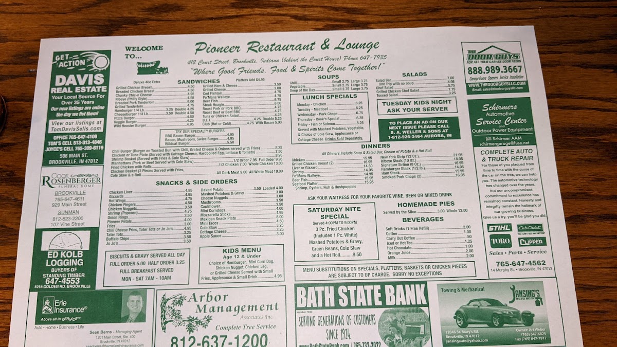 Menu Pioneer Restaurant & Lounge-2