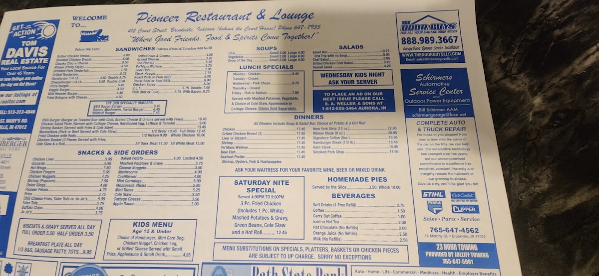 Menu Pioneer Restaurant & Lounge-3