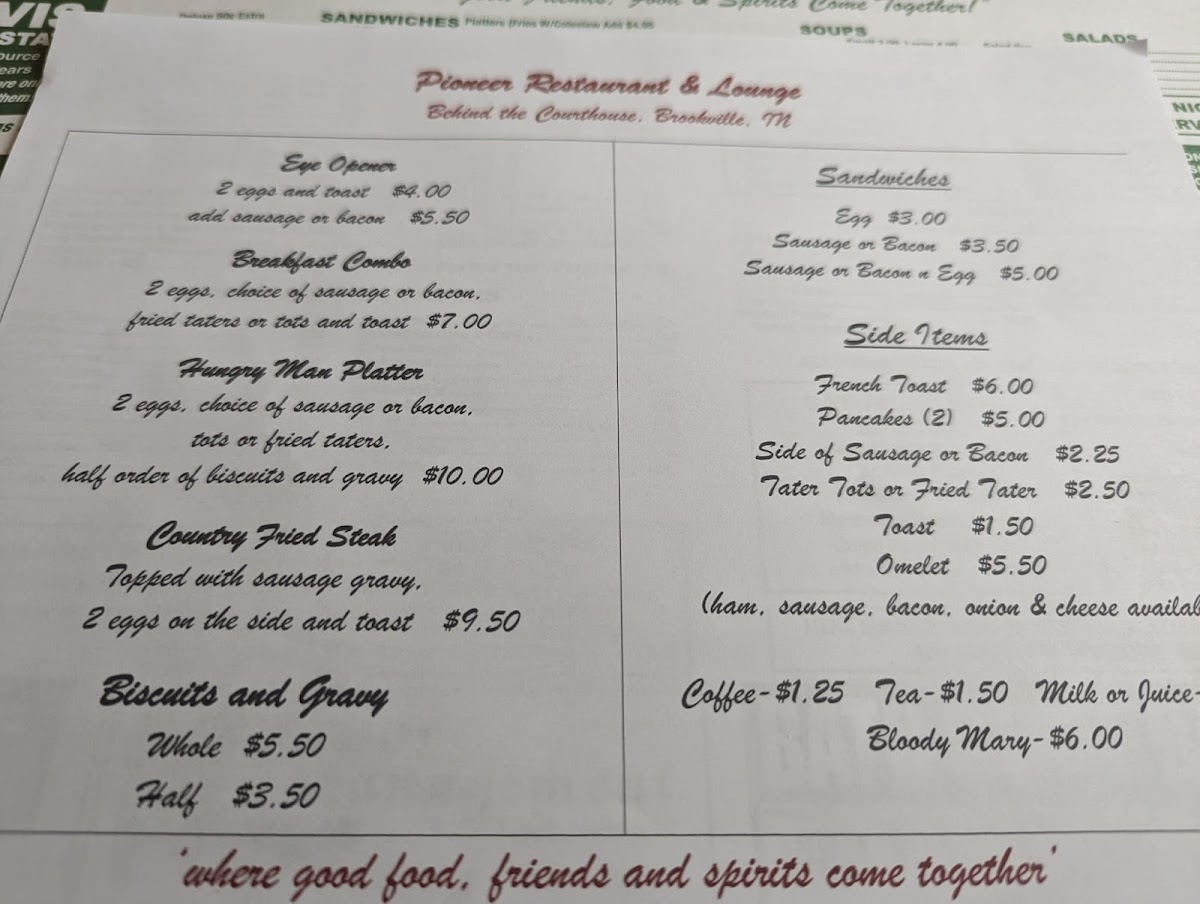 Menu Pioneer Restaurant & Lounge-6